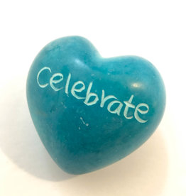 Venture Imports Word Hearts - Celebrate, Pale Blue