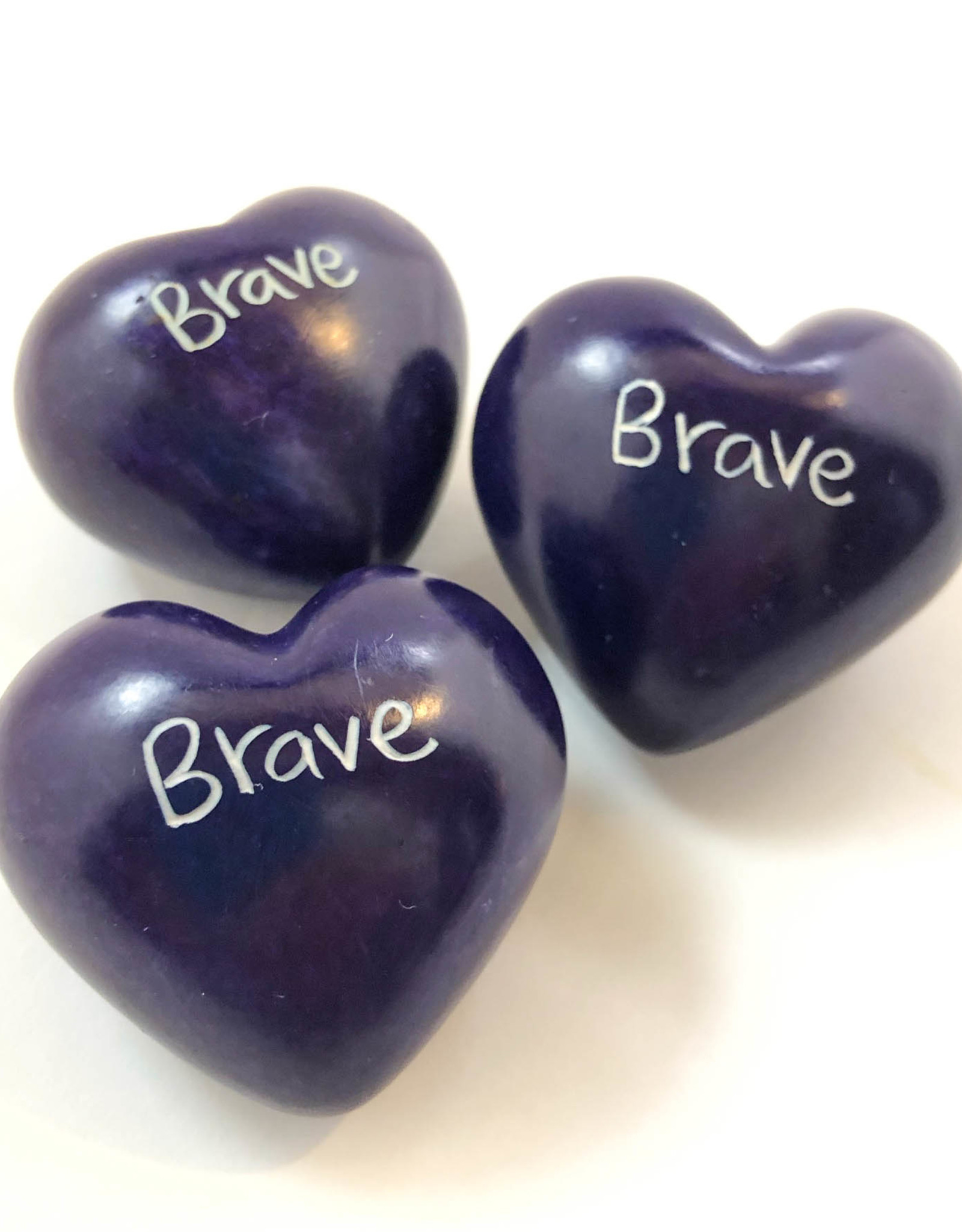 Venture Imports Word Hearts - Brave, Purple or Blue