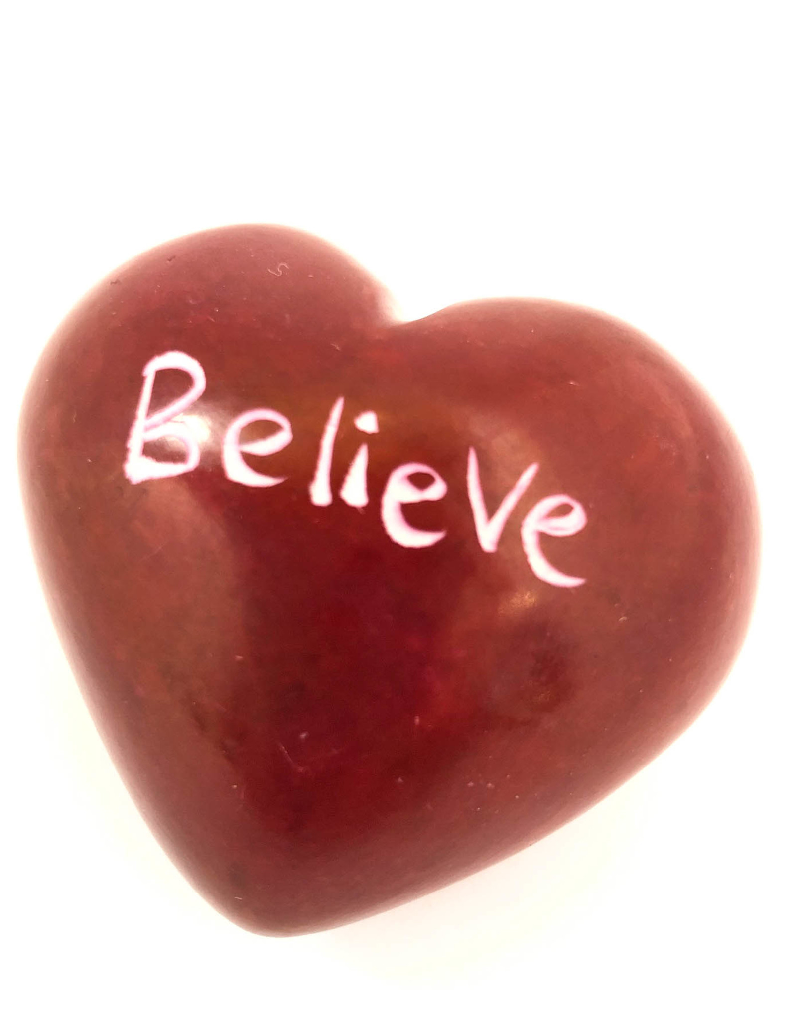Venture Imports Word Hearts - Believe, Red