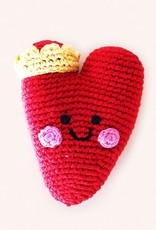 Pebble Heart Rattle Red