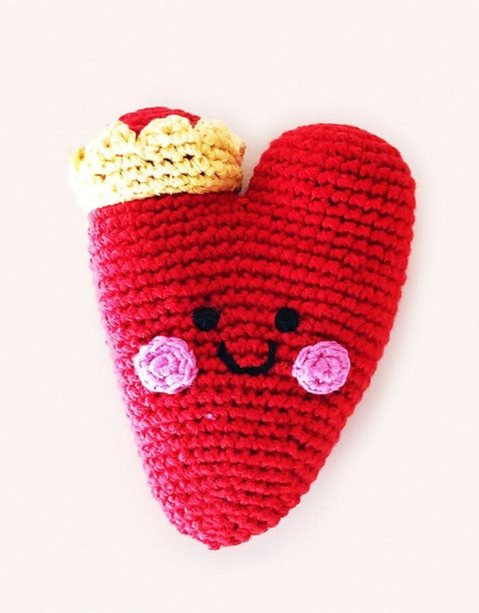 Pebble Heart Rattle Red