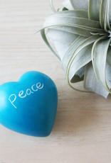 Venture Imports Word Hearts - Peace, Pale Blue