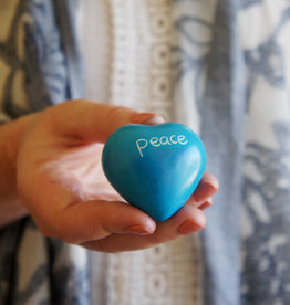 Venture Imports Word Hearts - Peace, Pale Blue