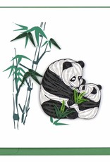Quilling Card Quilled Two Pandas Card