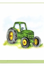 Quilling Card Quilled Green Tractor Greeting Card