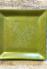 Venture Imports Square Animal Dishes -  Giraffe