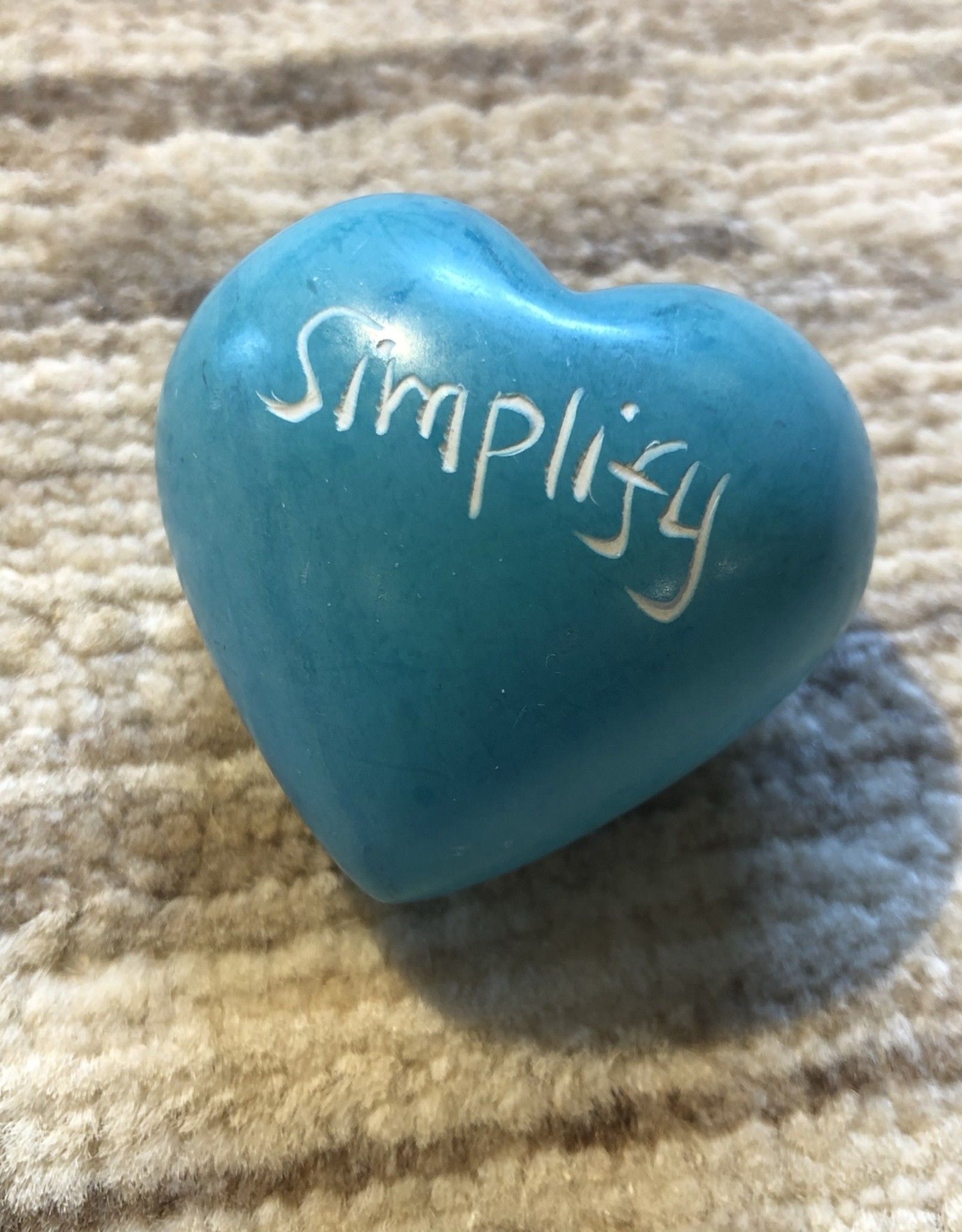 Venture Imports Word Hearts - Simplify, Pale Blue