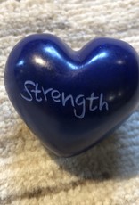 Venture Imports Word Hearts - Strength, Blue