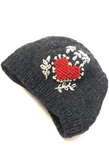Ganesh Himal Knit Hat with Embroidered heart