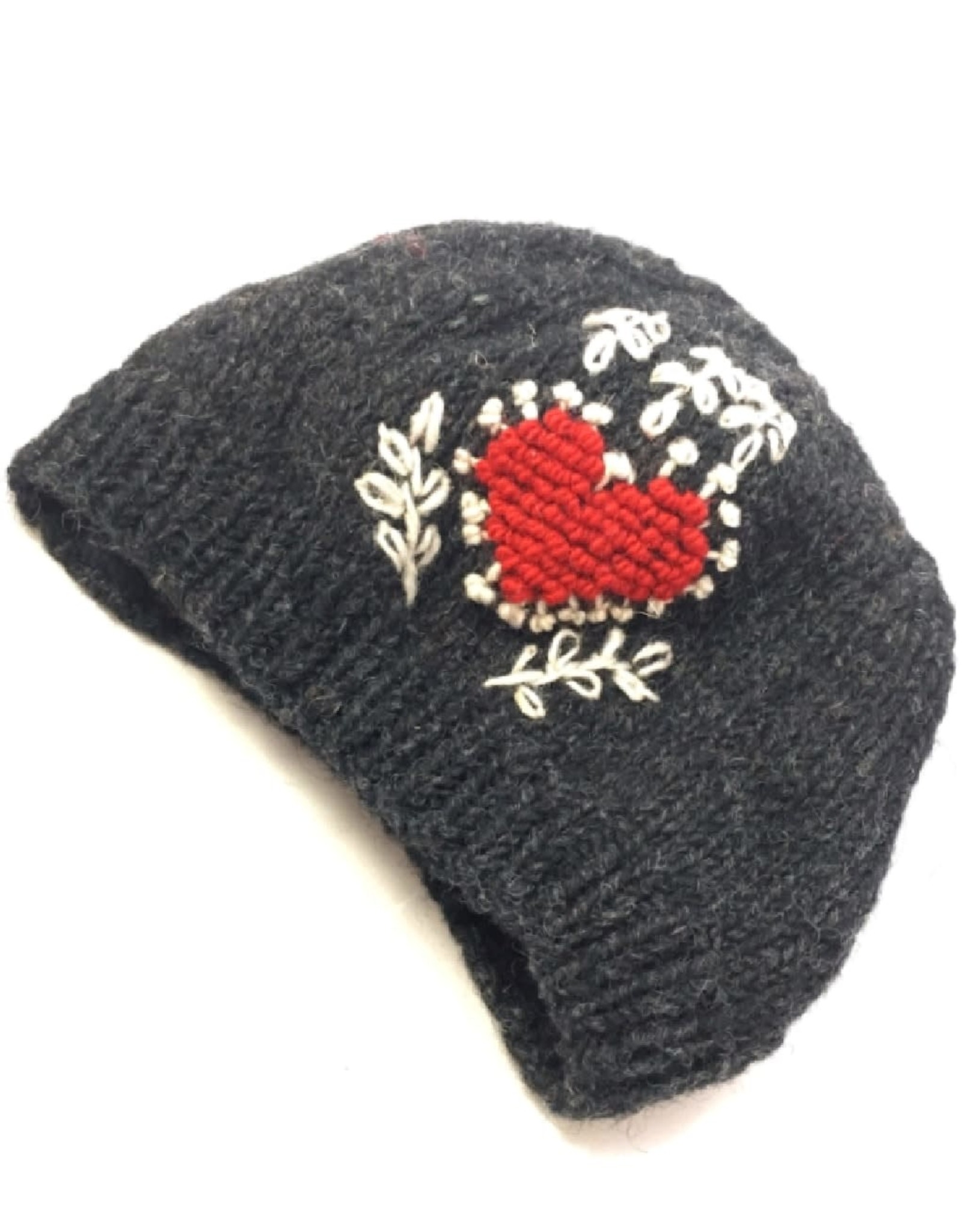 Ganesh Himal Knit Hat with Embroidered heart