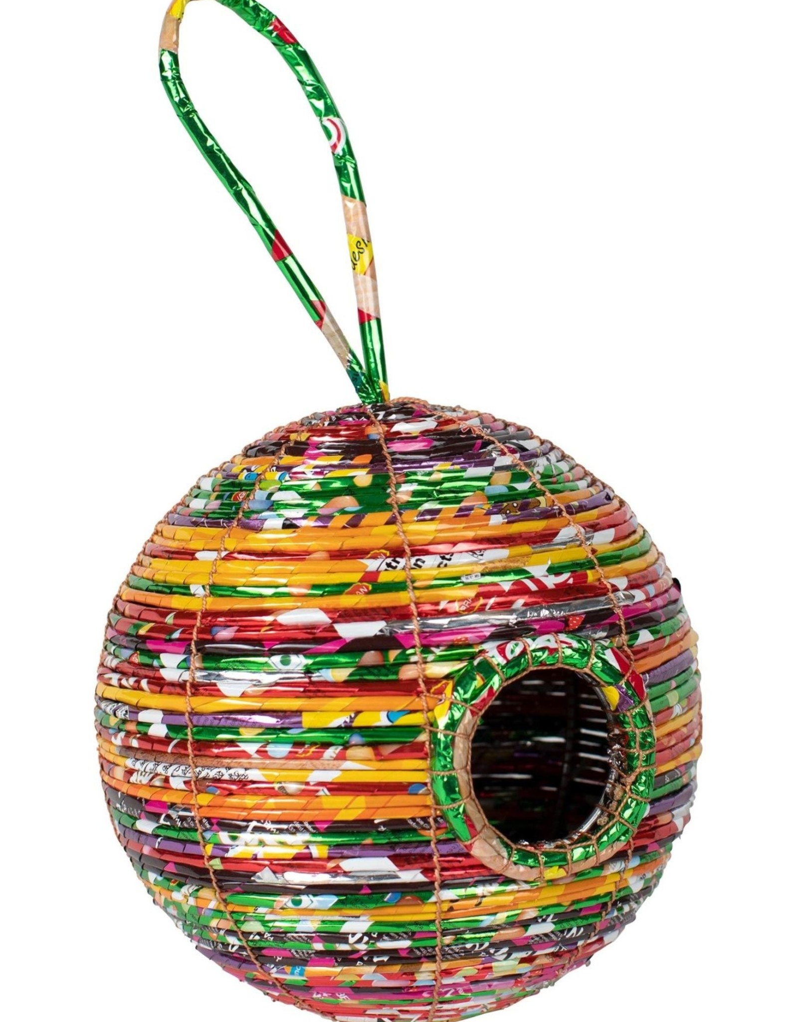 Ten Thousand Villages Round Recycled Birdhouse