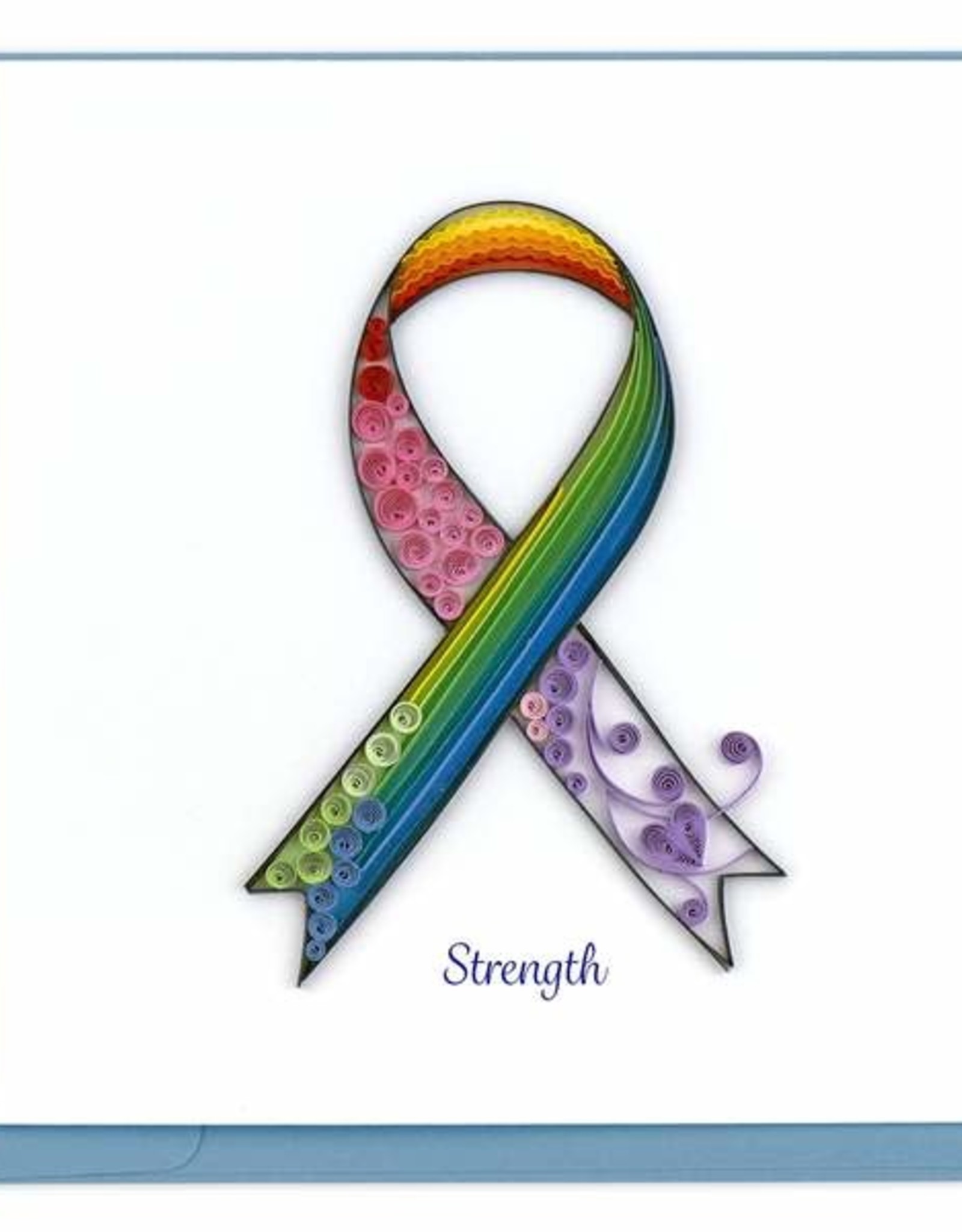 Quilling Card Quilled Rainbow Cancer Ribbon Card