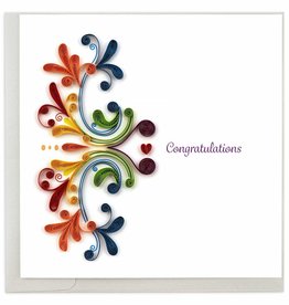 Quilling Card Quilled Rainbow Swirl Congratulations Card