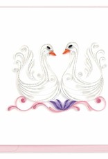 Quilling Card Quilled Decorative Swans Greeting Card