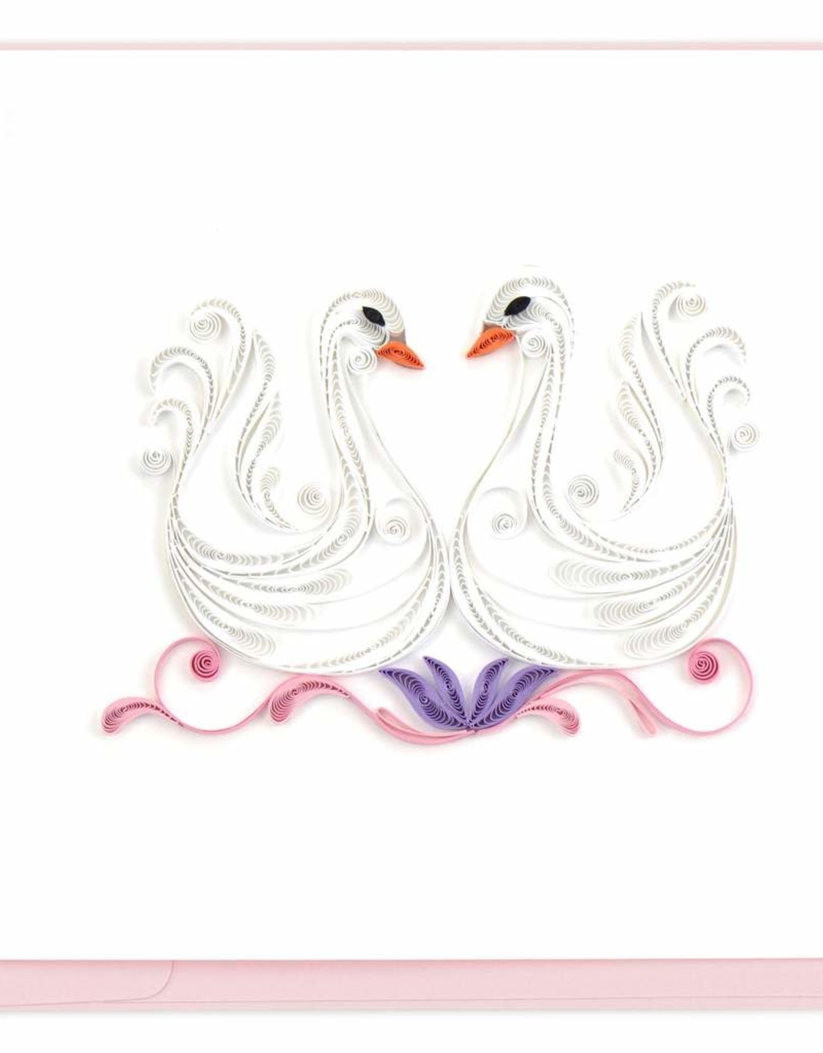 Quilling Card Quilled Decorative Swans Greeting Card