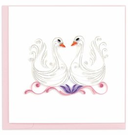 Quilling Card Quilled Decorative Swans Greeting Card