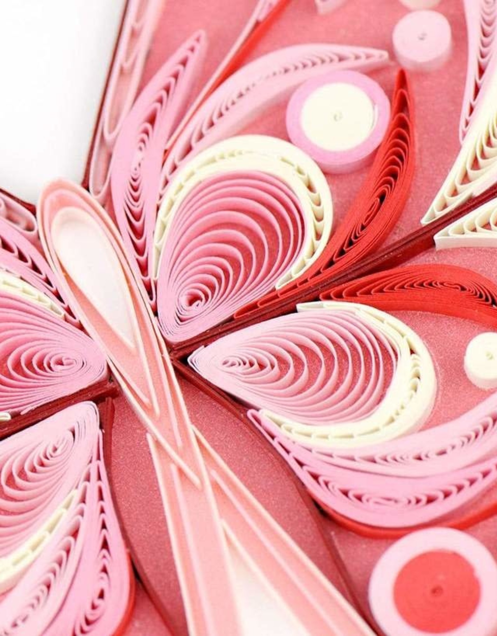 Quilling Card Quilled Joy to Life Pink Butterfly Greeting Card