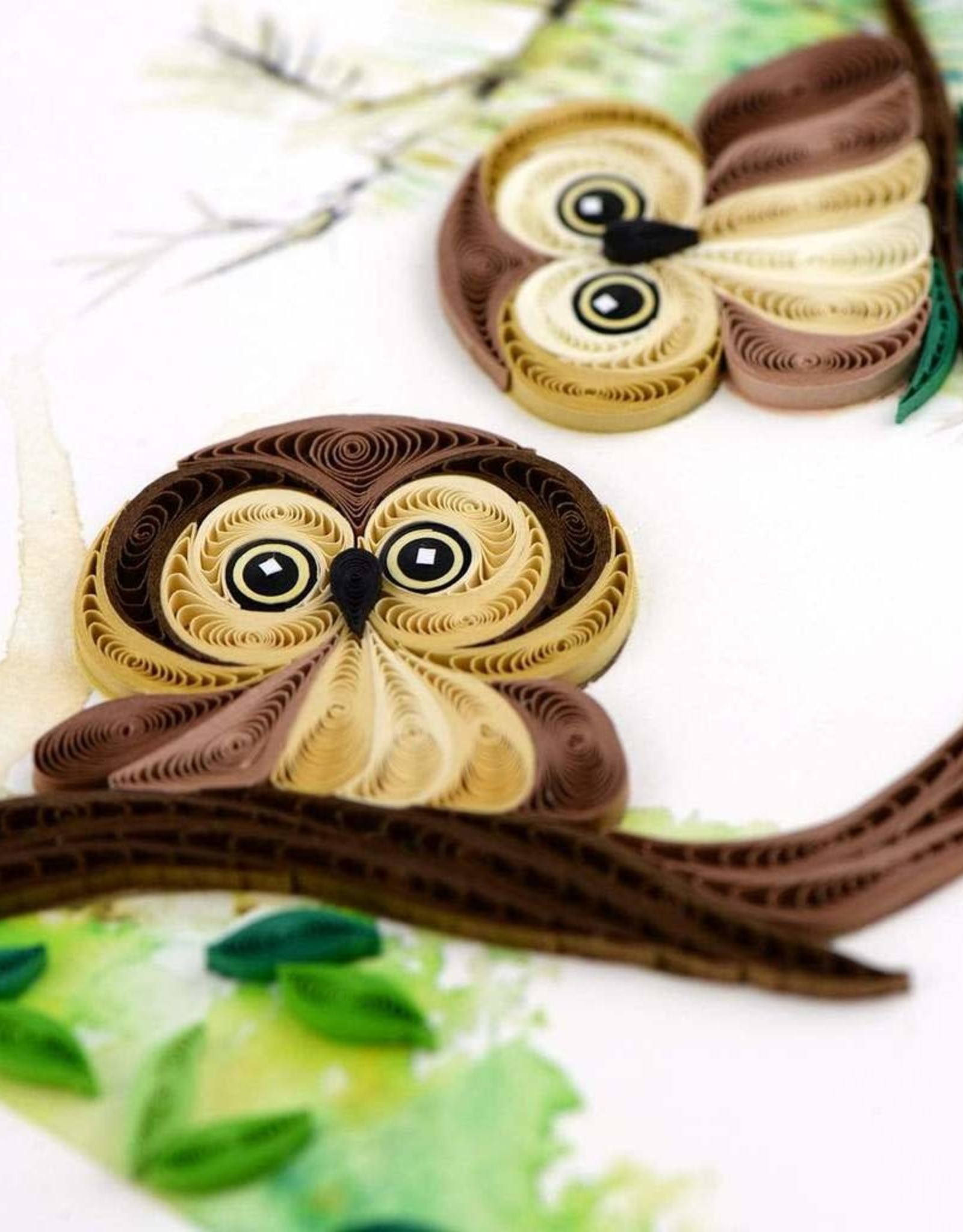 Quilling Card Quilled Owlets Greeting Card
