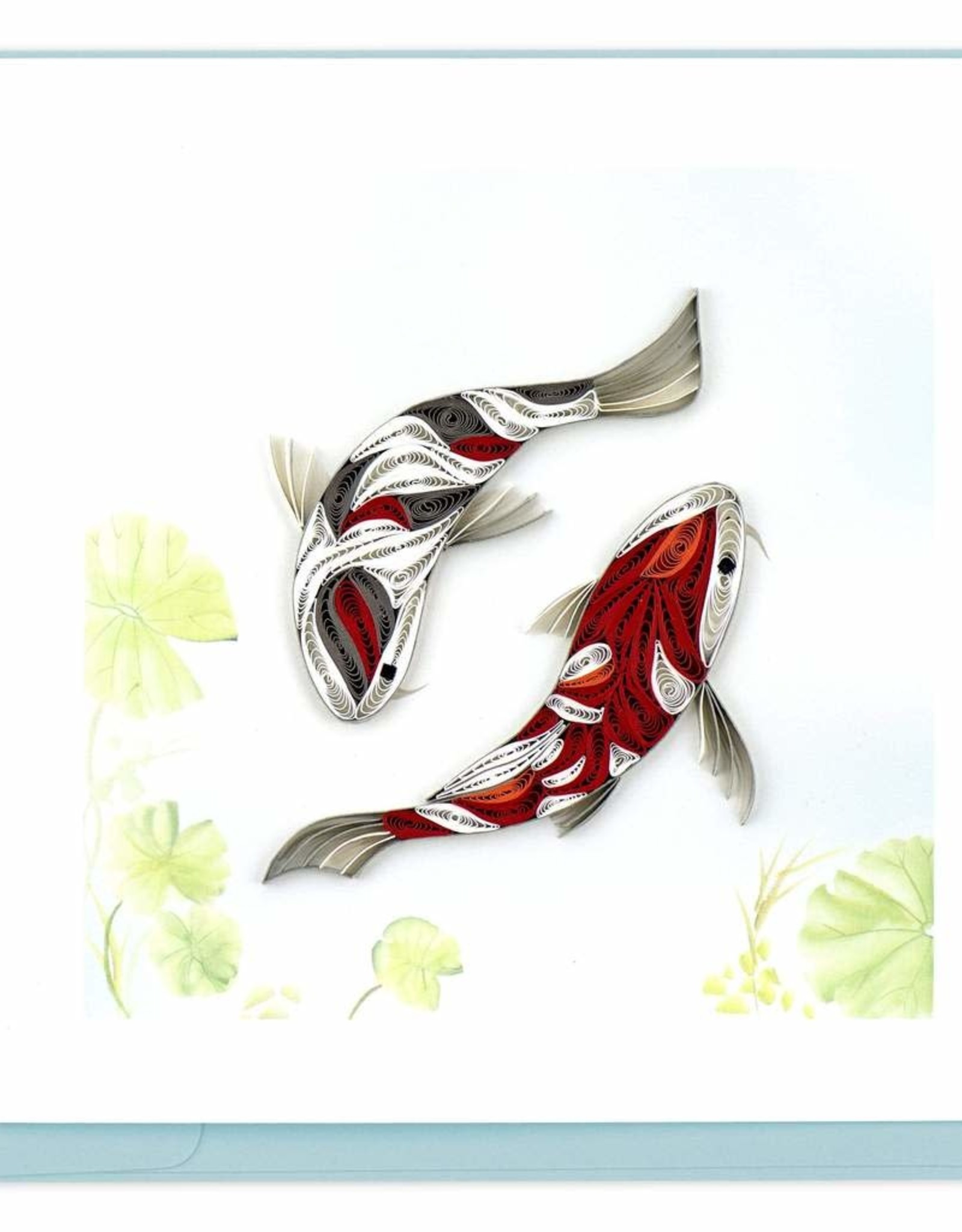Quilling Card Quilled Two Koi Fish Greeting Card