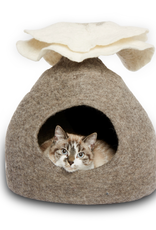 Dharma Dog Karma Cat Taupe & White Bouquet Cave
