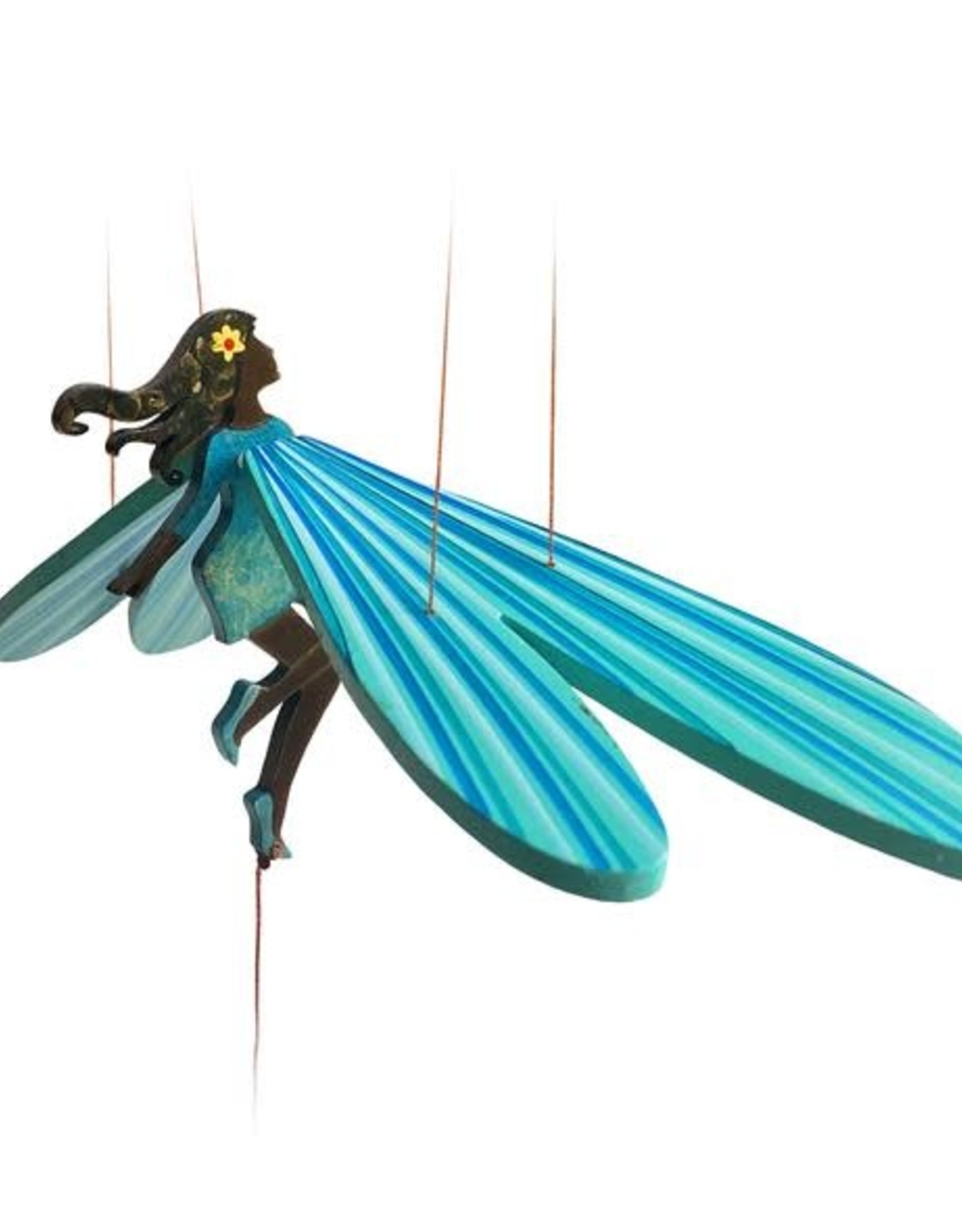 Tulia Artisans Flying Black Fairy Mobile