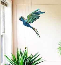 Tulia Artisans Blue Cockatiel Parrot Flying Bird Mobile