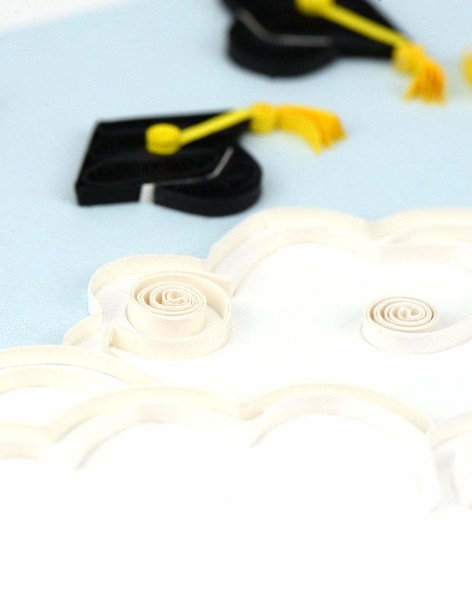 Quilling Card Quilled Flying Graduation Hats Congrats Card
