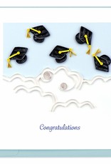Quilling Card Quilled Flying Graduation Hats Congrats Card