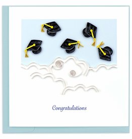 Quilling Card Quilled Flying Graduation Hats Congrats Card