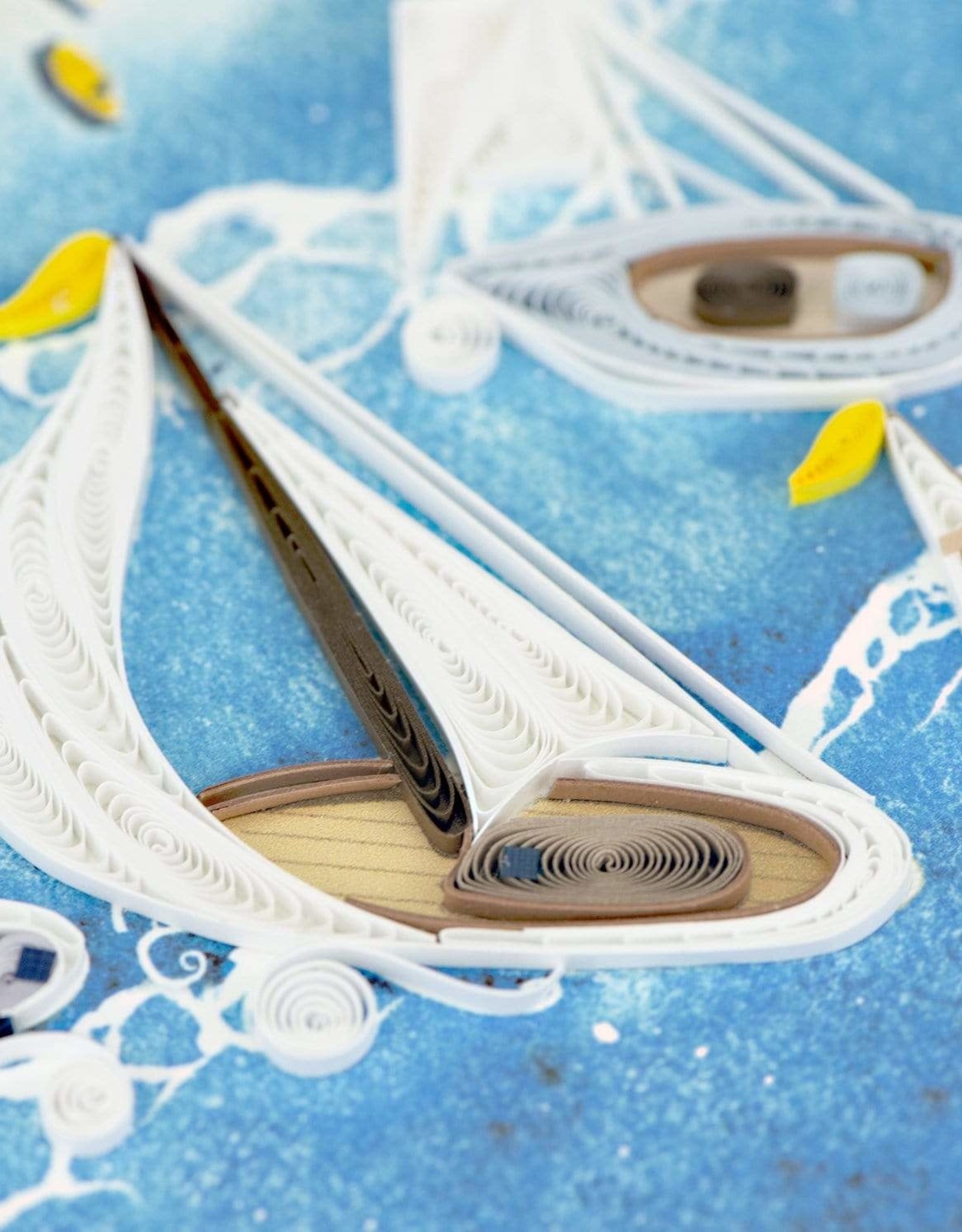 Quilling Card Quilled Sailboat Fleet Greeting Card