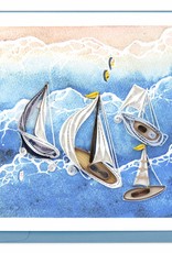 Quilling Card Quilled Sailboat Fleet Greeting Card