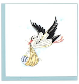 Quilling Card Quilled Special Delivery Stork Greeting Card
