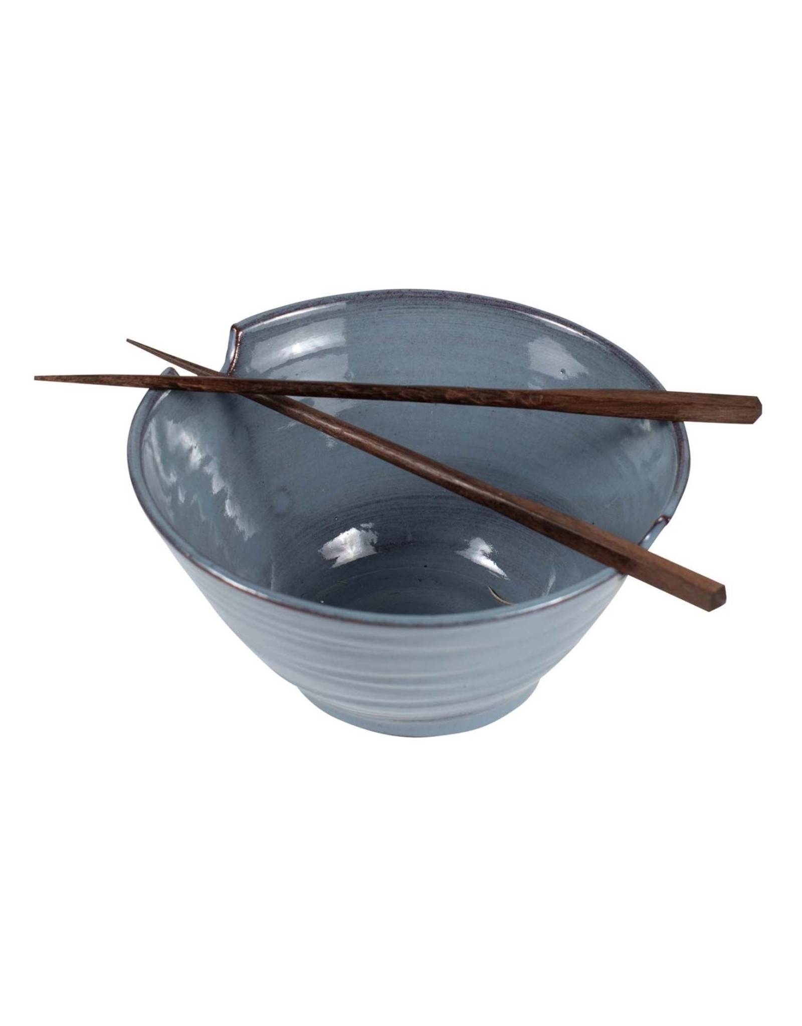 Ten Thousand Villages Chopsticks & Blue Bowl Set