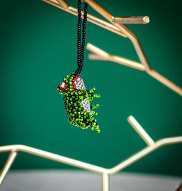 Lucia's Imports Santa Frog Beaded Ornament