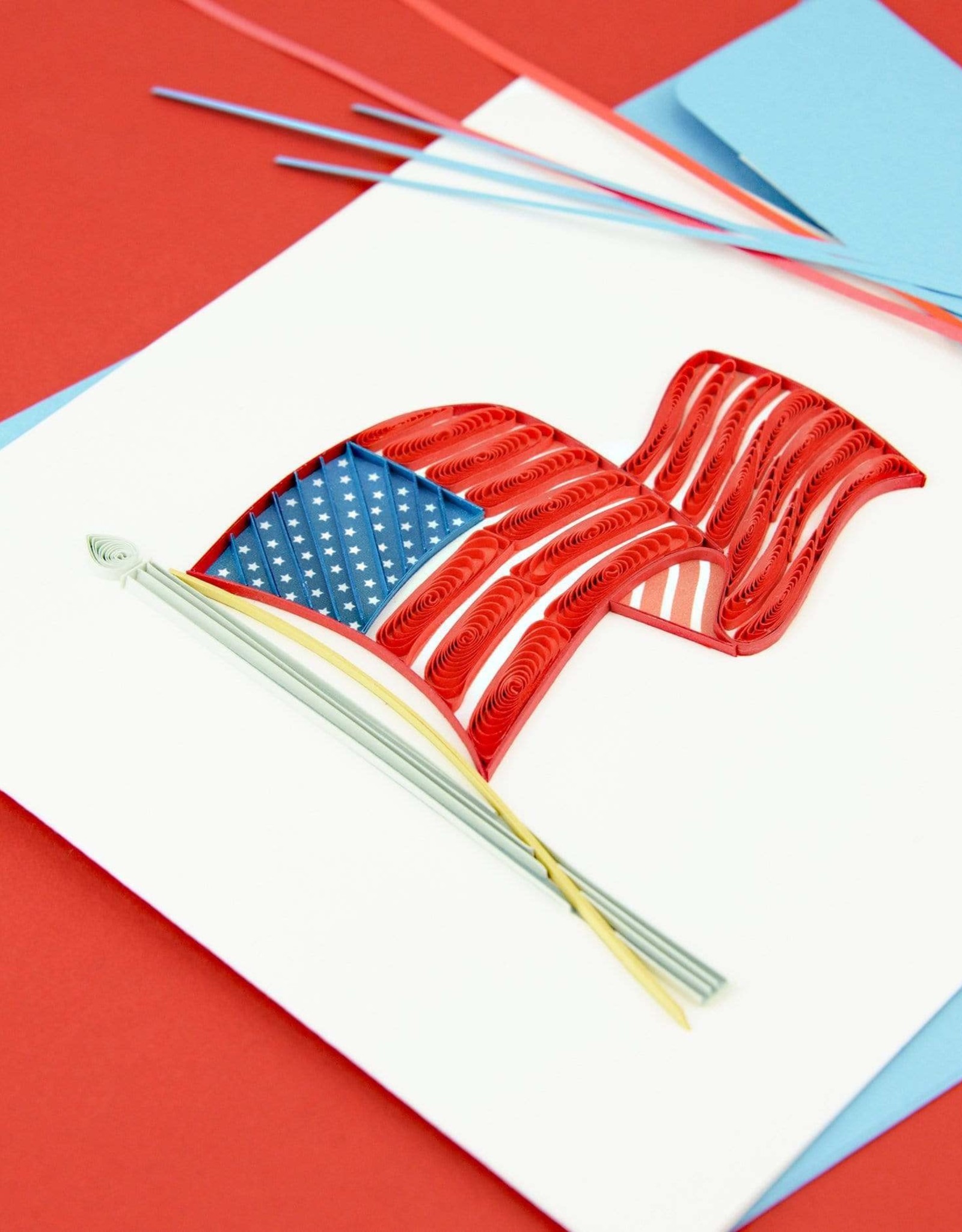 Quilling Card Quilled American Flag Greeting Card
