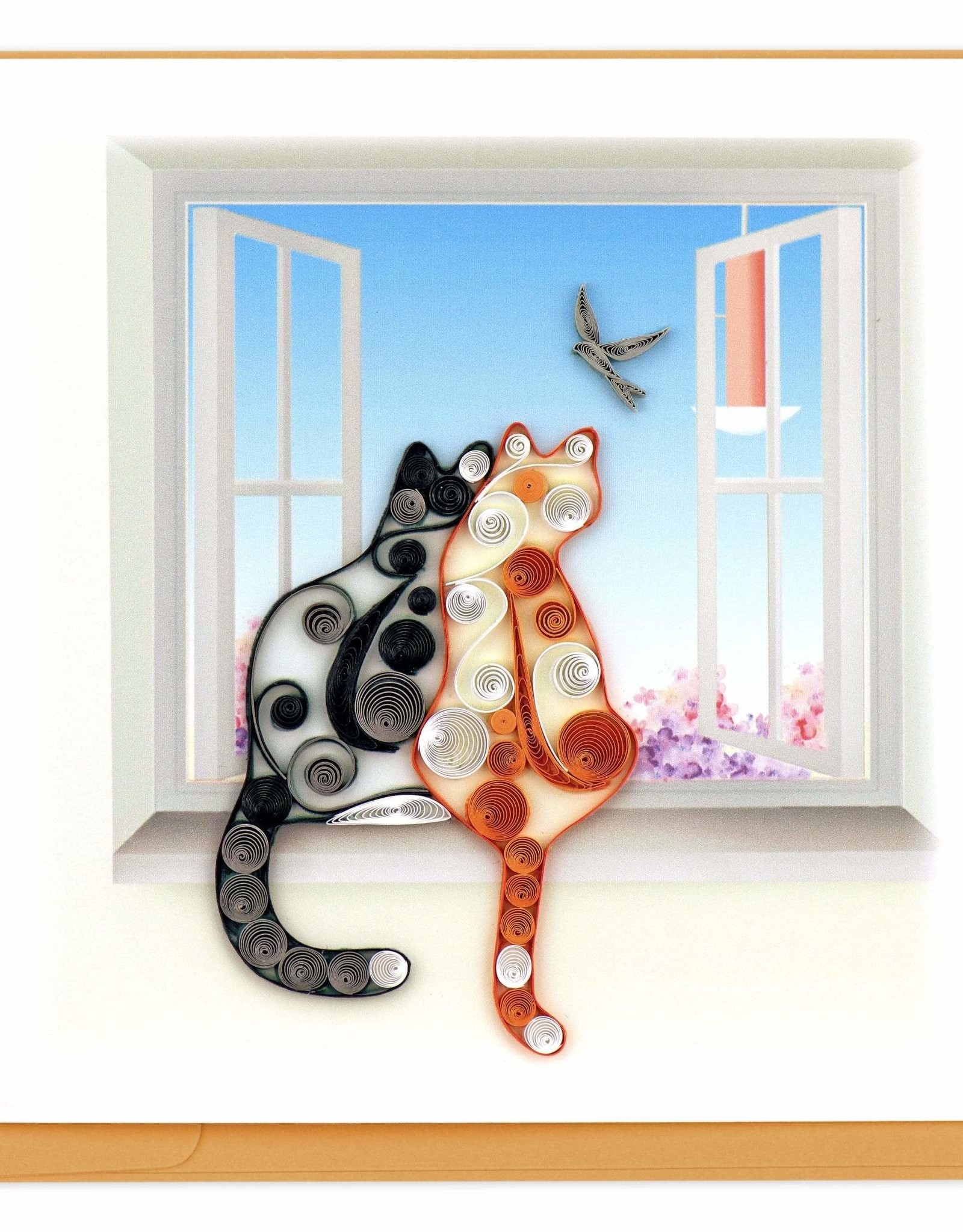 Quilling Card Quilled Two Cats Greeting Card