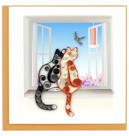 Quilling Card Quilled Two Cats Greeting Card