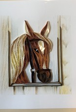 Quilling Card Quilled Horse in Stable Greeting Card