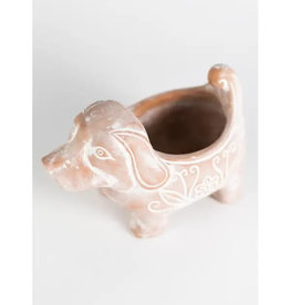 Ten Thousand Villages Terracotta Dog Planter