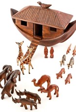 Swahili African Modern Hand-Carved Noah's Ark Sculpture