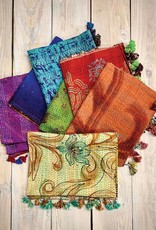 Sevya Handmade Silk Sari Kantha Scarf