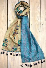 Sevya Handmade Silk Sari Kantha Scarf