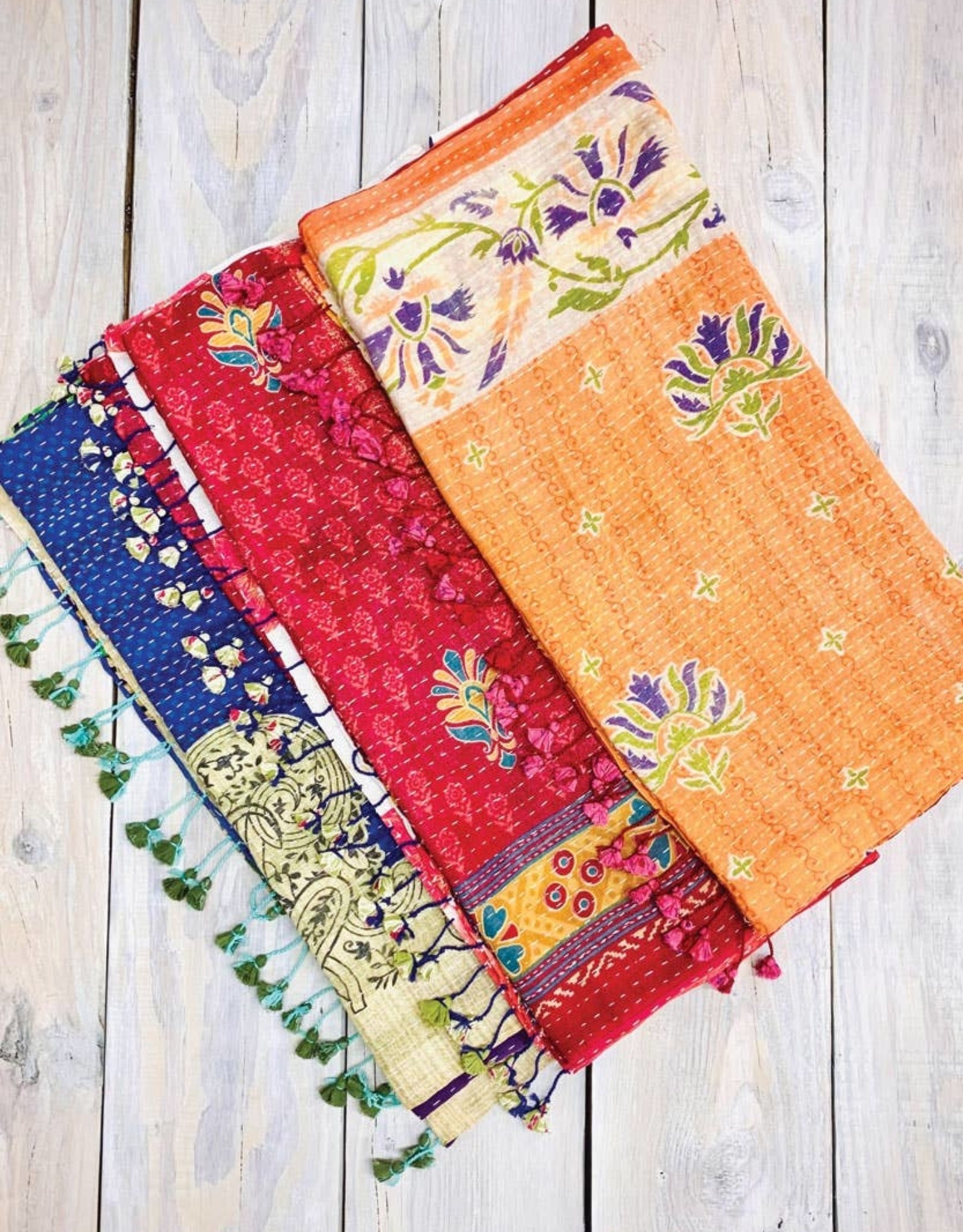 Sevya Handmade Cotton Kantha Scarf