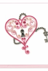 Quilling Card Quilled Key to My Heart Card