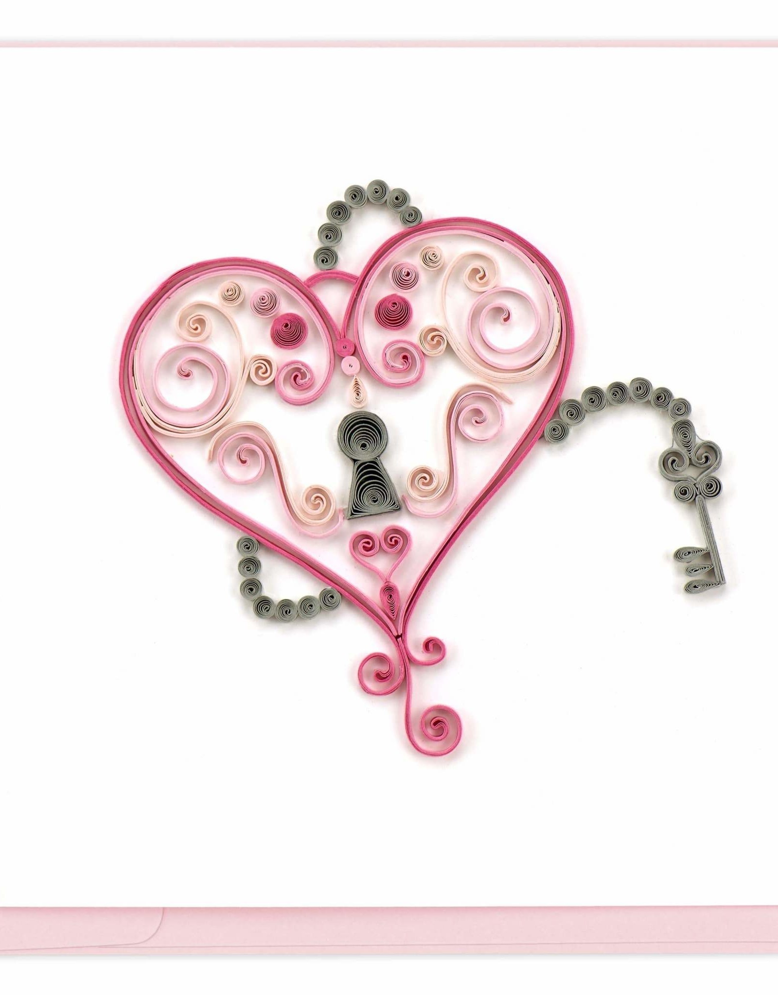 Quilling Card Quilled Key to My Heart Card
