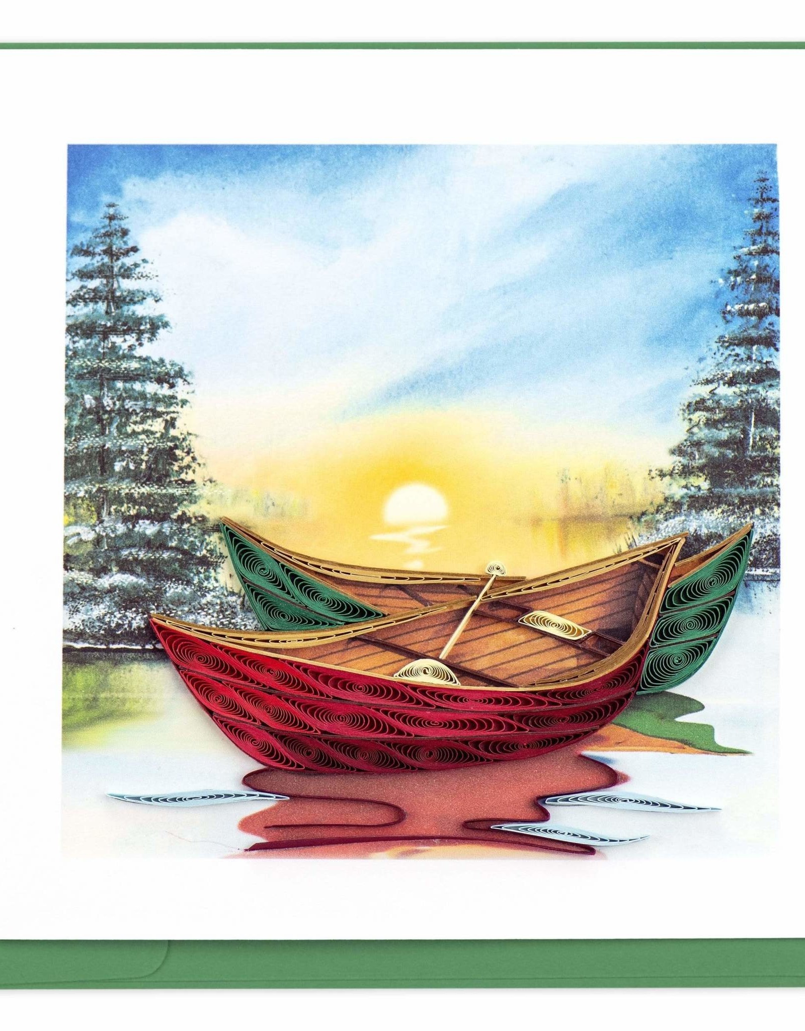 Quilling Card Quilled River Canoes Greeting Card