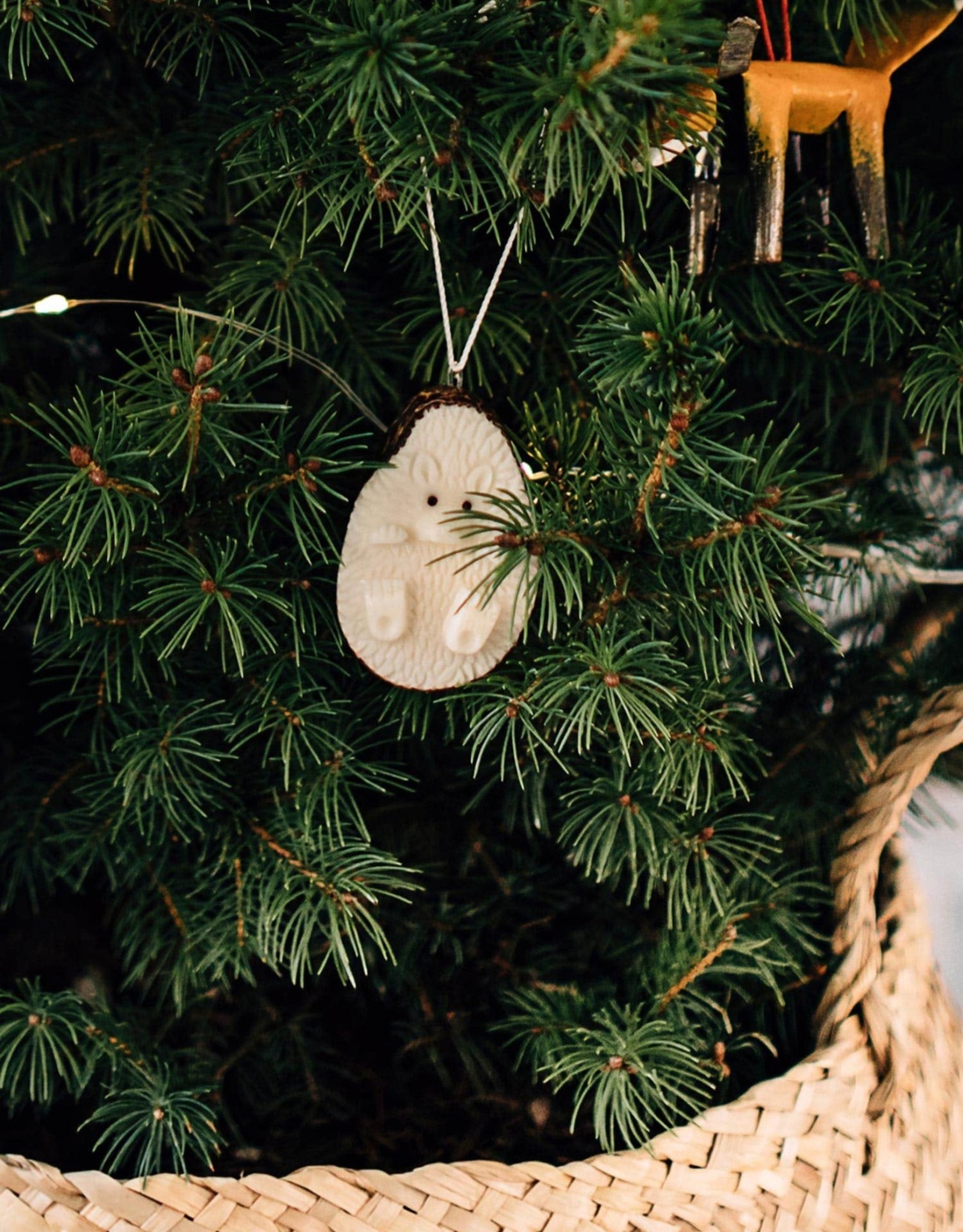 Ten Thousand Villages Tagua Hedgehog Ornament
