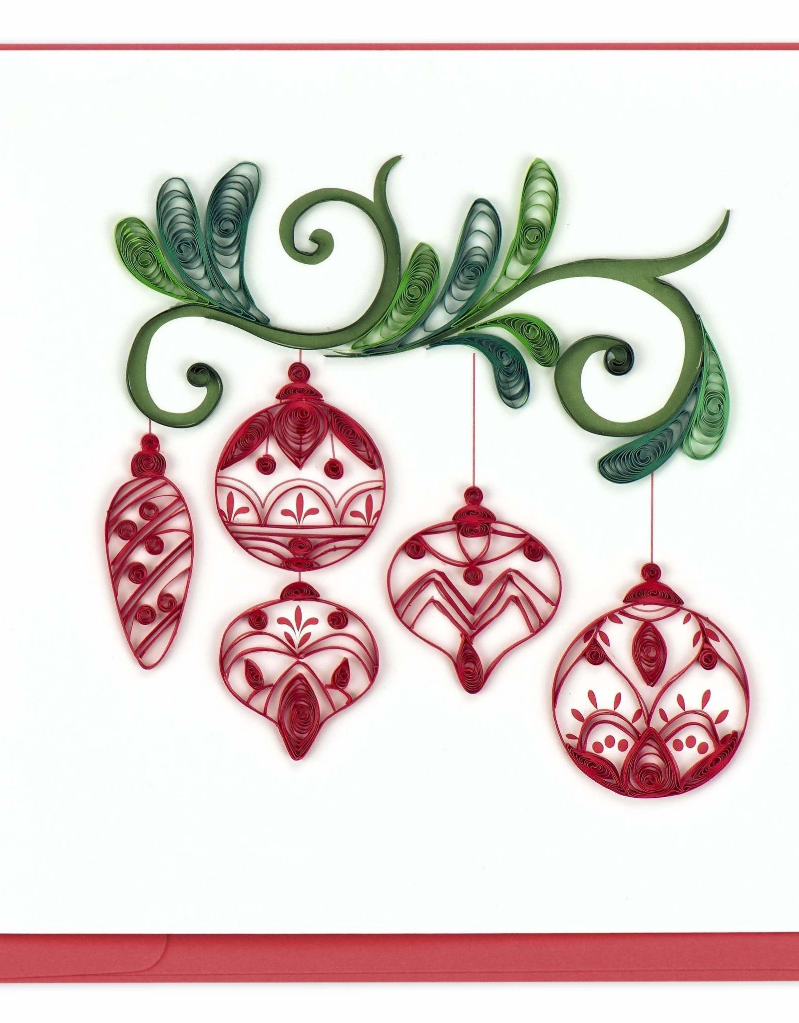 Quilling Card Quilled Red Ornaments Christmas Card