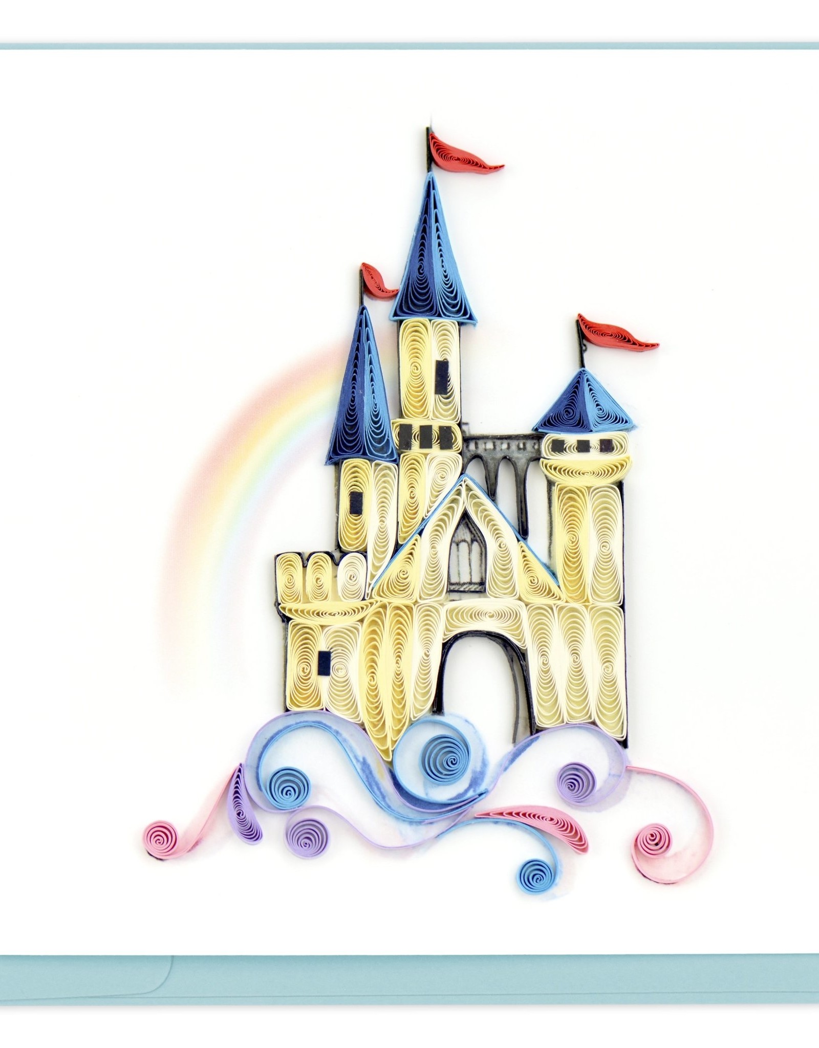 Quilling Card Quilled Castle in the Clouds Greeting Card