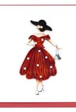 Quilling Card Quilled Vintage Lady Greeting Card